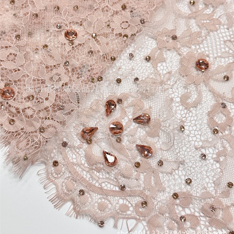 Moda clásica europea y americana vestido de boda vestido de moda cena tela de encaje de lujo alta fijación tela de perforación caliente image 5