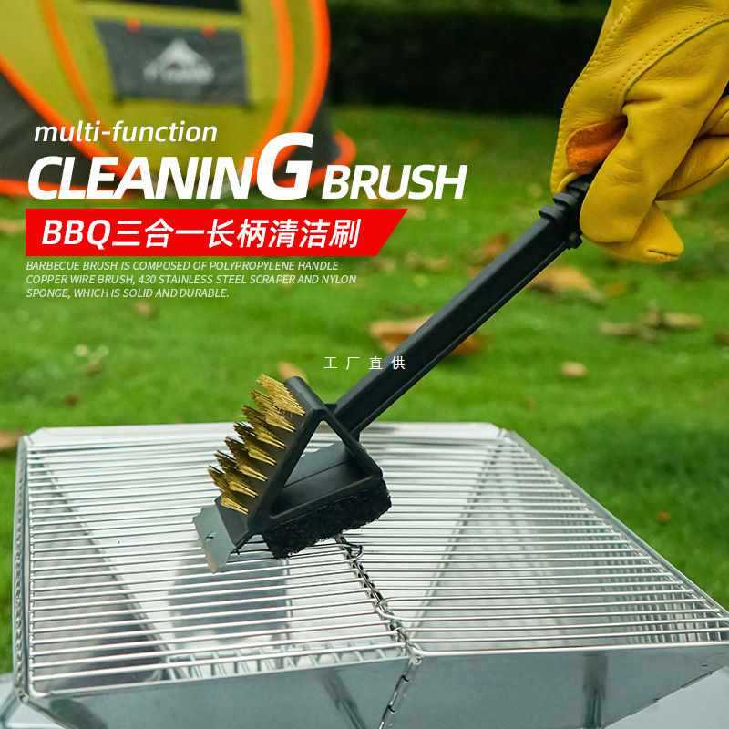 A5L BBQ Long Right Angle Wire Brush Barbecue Cleaver Cleaning Brush Multi-purpose Scrub Cleaning Brush Barbecue