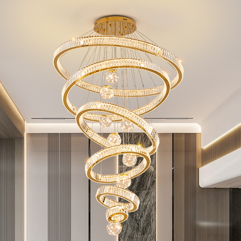 Villa High-Ceiling Living Room Large Chandelier, Light Luxury Duplex High-Ceiling Crystal Starry Sky Chandelier Villa High-Ceiling Living Room Large Chandelier, Light Luxury Duplex High-Ceiling Crystal Starry Sky Chandelier