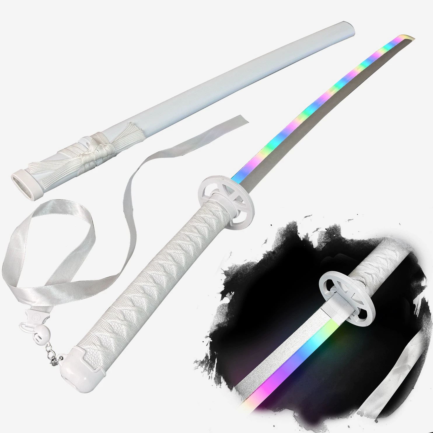 Распыленный светящийся Demon Slayer: Kimetsu no Yaiba Ницирин нож COS Камадо Танжиро Бабочка Нинзя Томиока Гиюу Реквизит Деревянный нож