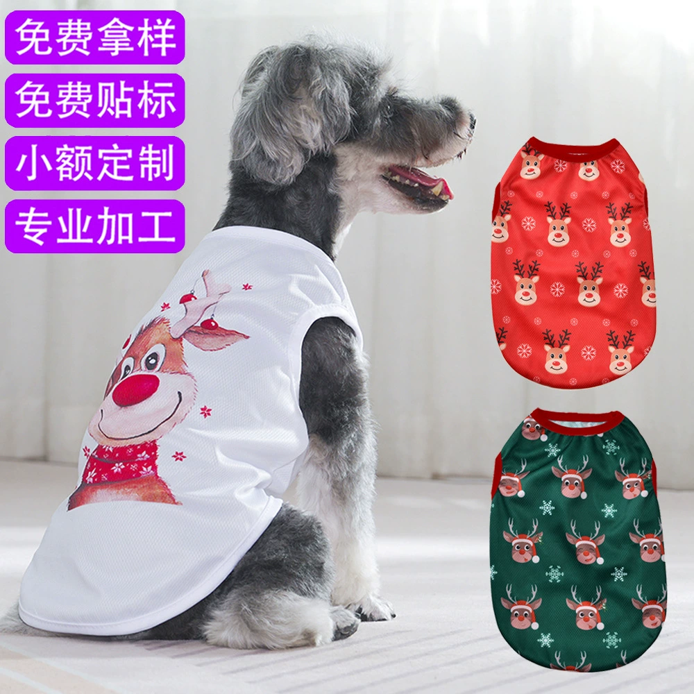 Домашняя собака одежда для собак летом тонкий кошачий жилет рождественский маленький собачий щенок жилет дышащая эластичная сетка