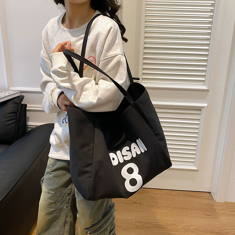 Summer capacious bag with letters, straps