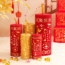 春节装饰炮竹摆件礼炮炮仗新年坐炮2026马年布置拍照道具金色鞭炮