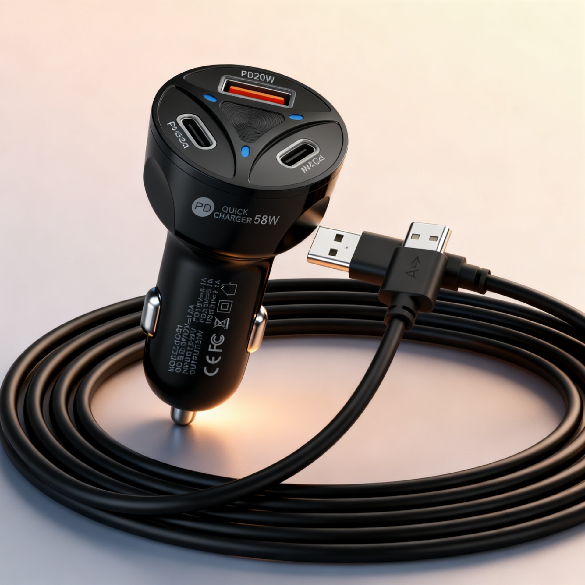Transfronterizo cargador de automóviles 2C + U multifunción encendedor de cigarrillos enchufe de cabeza de conversión un tractor tres PD15W image 4