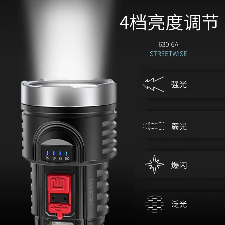 Bozong трансграничный небольшой фонарик уличный светодиодный перезаряжаемый боковой фонарь COB многофункциональный рабочий фонарь сильный свет небольшой фонарик