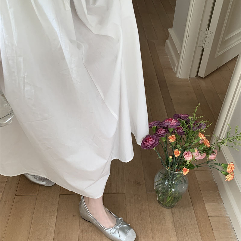 Bulvji Cloth Shoes Season Inner Height Increase 3cm Bow Ballet Flats Women's Spring and Autumn Easiest for Match Shallow Mouth Doudou Shoes