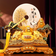 金のヒキガエルの財産の置物の平安は事務室の机の玄関の客間の創意の中国式の樹脂の工芸品の開業する贈り物を掛けます。