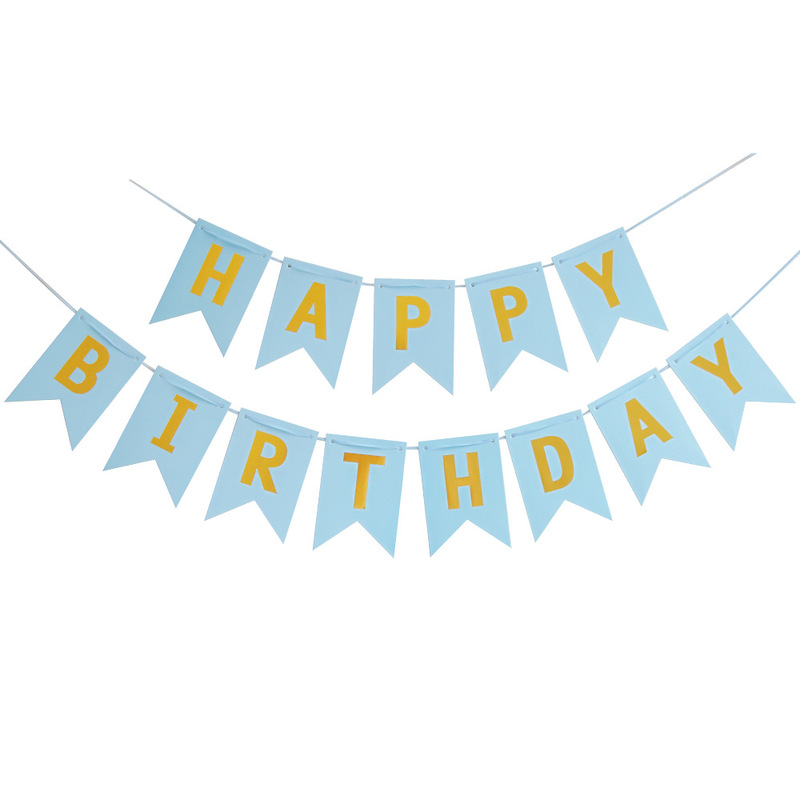 箔押し魚尾誕生日おめでとう旗happy birthdayパーティー装飾誕生日おめでとうバナー花|undefined