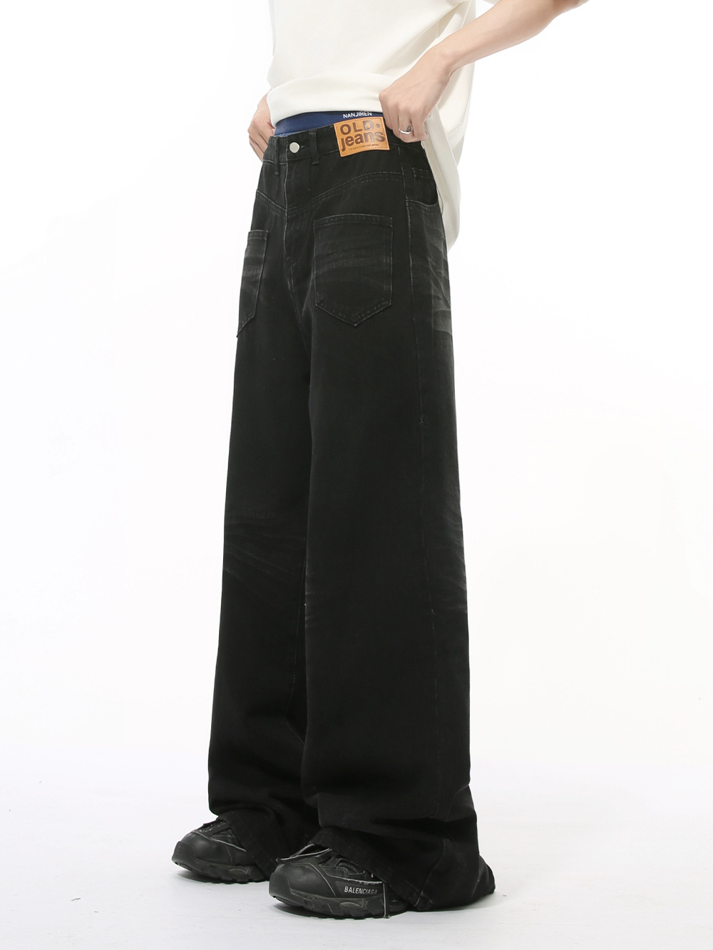 MTLCLOTHES Ropa de hombre | Nuevos productos de otoño, jeans rectos drapeados con diseño de bolsillo inverso personalizado de nicho