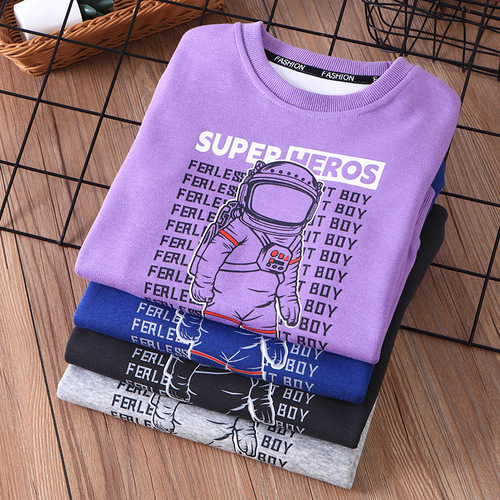 Children's sweatshirt spring and summer new style boys and girls bottoming shirts tops students middle and large children long-sleeved T-shirt new style