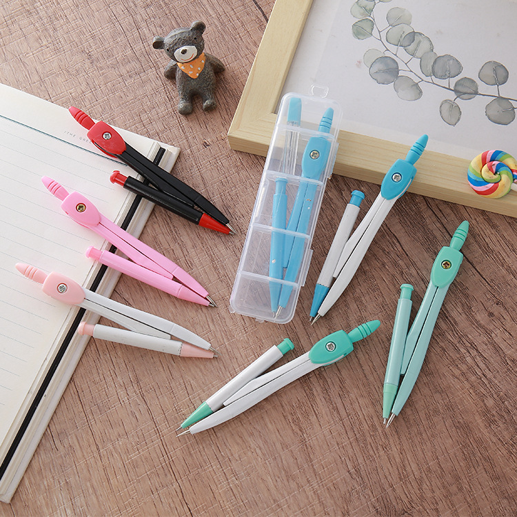 Papelería creativa Juego de brújulas de metal para estudiantes de primaria y secundaria examen herramientas de dibujo al por mayor diseño de pintura brújula de dibujo