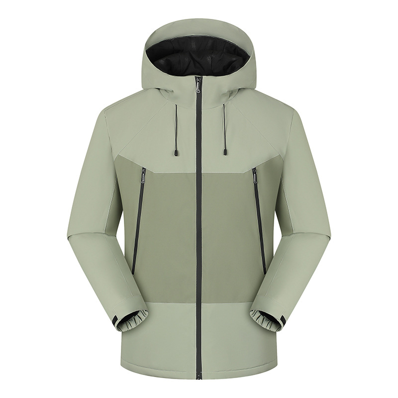 Primavera y otoño una sola capa de algodón con capuchón de asalto ropa de invierno personalizada ropa de trabajo al aire libre impermeable LOGO impresa
