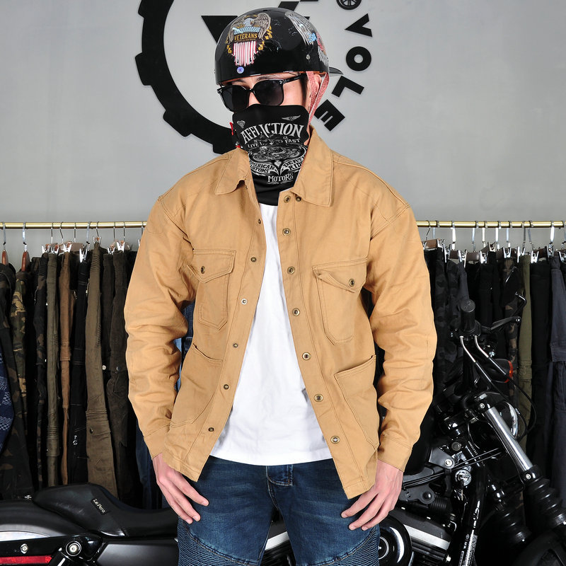 VOLERO Motorcycle Riding Wear Men's Casual Retro Motorcycle Jacket Shirt Four Seasons Windshield Fall Wear Long Sleeve VOLERO Motorcycle Riding Wear Men's Casual Retro Motorcycle Jacket Shirt Four Seasons Windshield Fall Wear Long Sleeve