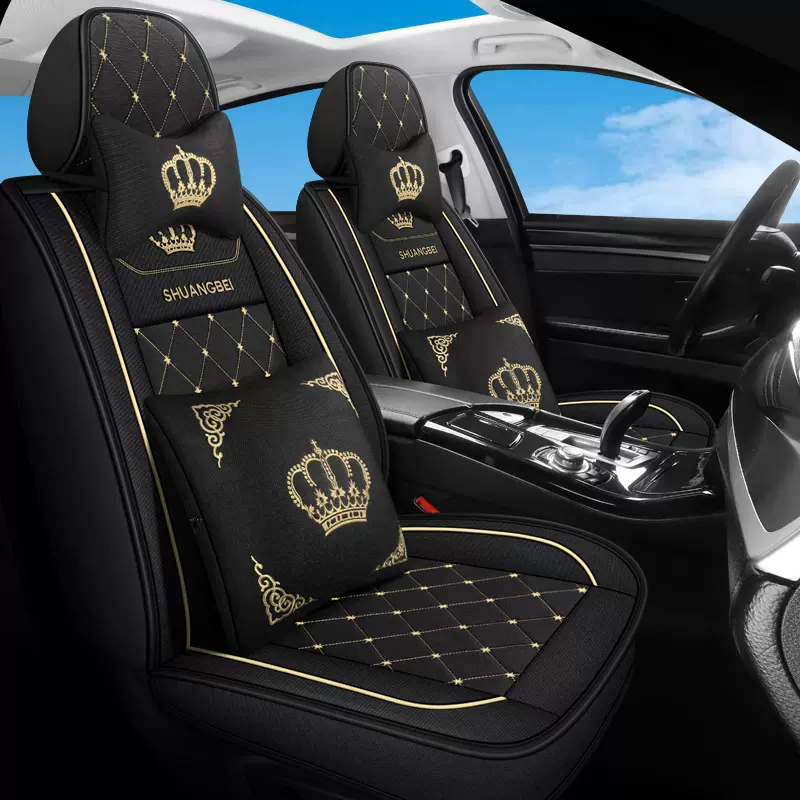 24年跨境皮革亚马逊外贸全皮菱形汽车坐垫四季垫五座全包座套座垫