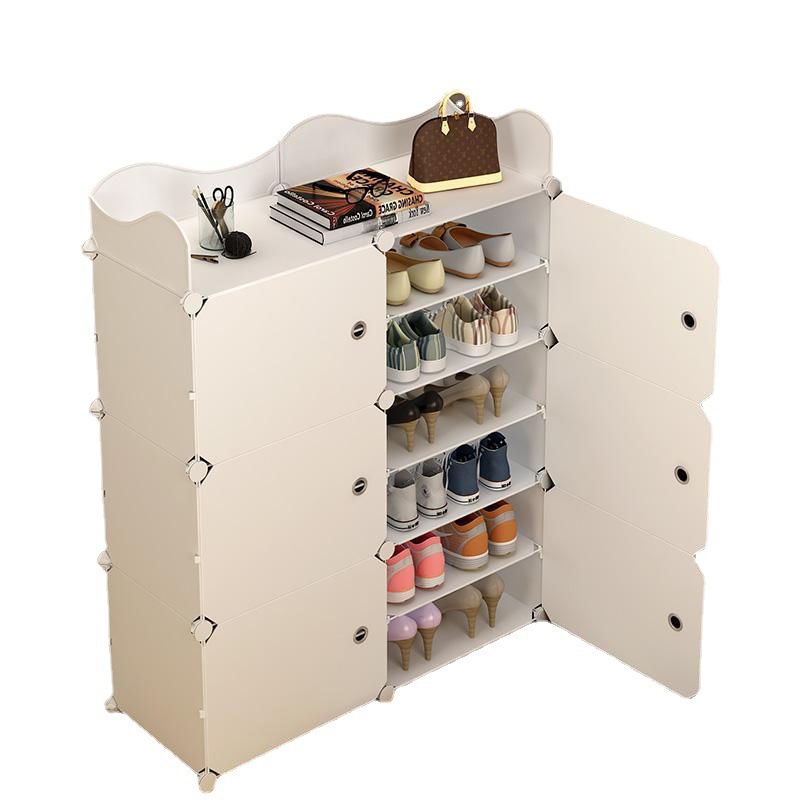 Gabinete de zapatos simple económico Puerta de gran capacidad hogar a prueba de polvo multi-capa Zapatero interior hermoso artefacto de almacenamiento