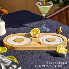 跨境木质香料容器盐边盒沾糖盘调酒师工具盐杯鸡尾酒调酒辅助工具