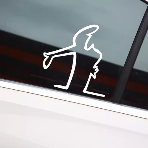 Foreign trade car stickers—cartoon little figures performing cool and creative gestures, perfect for decorating car windows, bodies, electric vehicles, and motorcycles.
