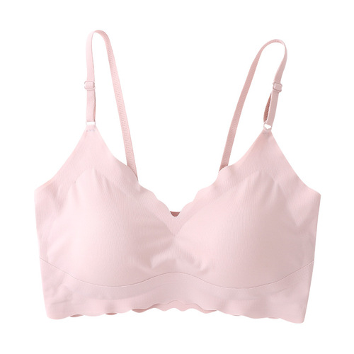 One-piece ice silk thin style seamless no steel ring push-up large size breast-retracting sling beautiful back sports bra women's bra