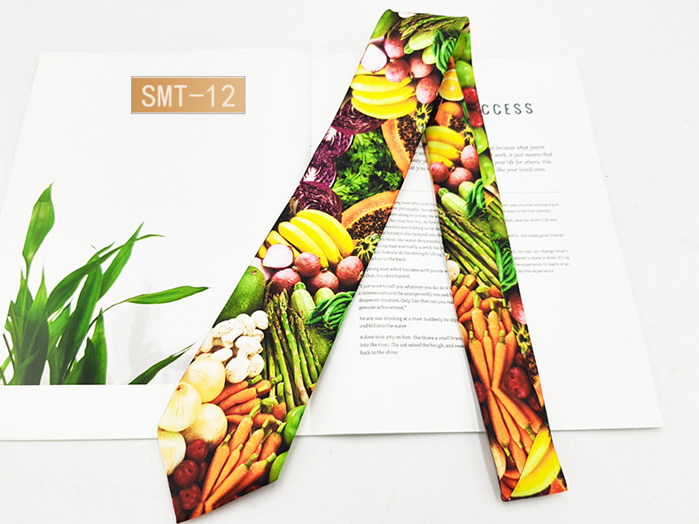 Fabricante spot impresión digital corbata de hombre estilo de Hong Kong moda retro casual animal divertido hecho a mano estilo 8cm