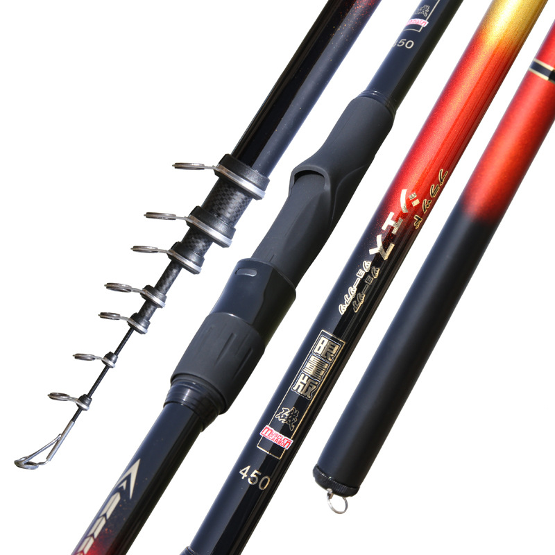Zhenyi carbono roca caña de pescar sección larga roca caña de pescar 2,7 + 6,3 M N ° 3 varilla mano mar de doble uso de tiro largo barra de deslizamiento flotador