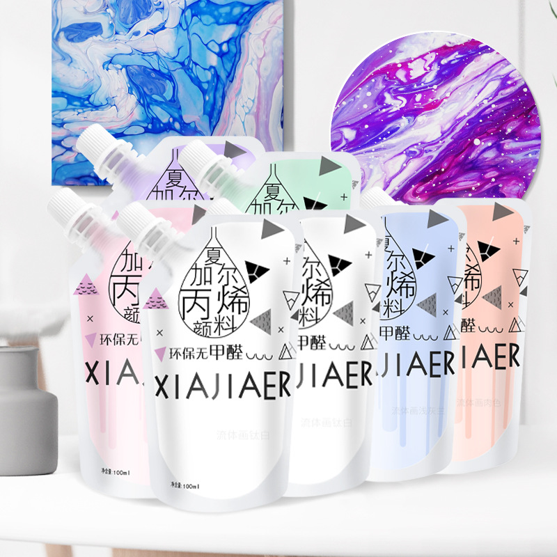 100ml Fluid Paint DIY Art Liquid Flowing Acrylic Paint 38 Color Sketch Creative Fluid Paint