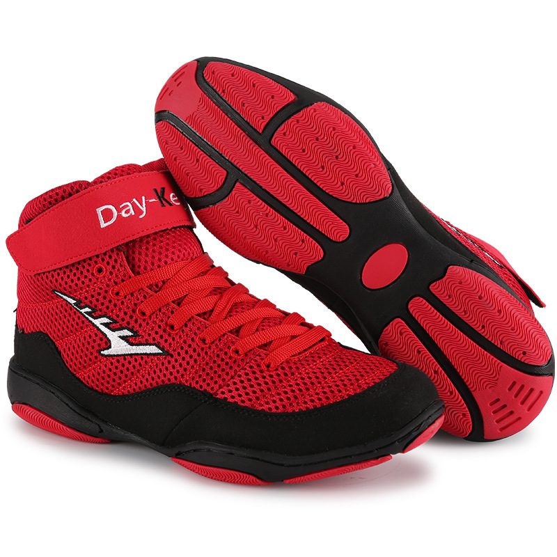 Professional Boxing Shoes, Indoor Training Shoes, Competition Fighting Shoes, Non-Slip Breathable Free Fighting Shoes, Wrestling Shoes
