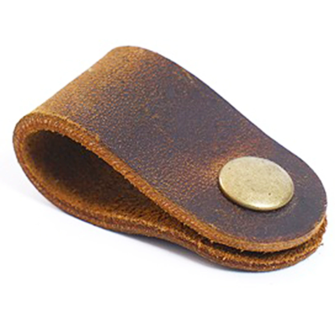 Cowhide Leather Key Holder, Top-Layer Genuine Leather, Compact 20×40 mm Key Fob