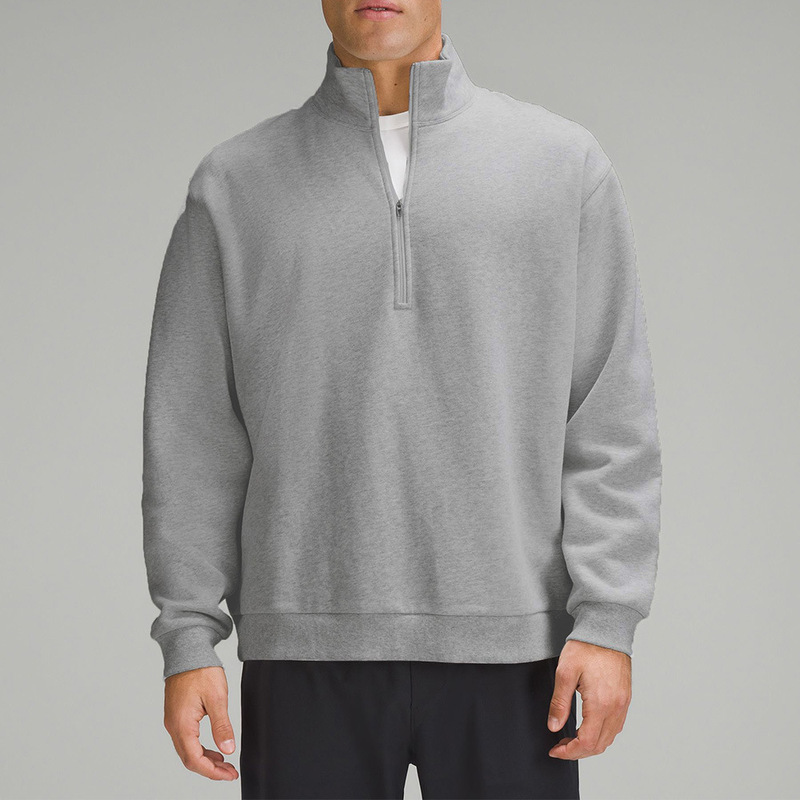 Spring and Autumn Thin Half-Zip Stand-Up Collar Sweatshirt Men's Loose Versatile Jacket Casual Outdoor Sports Jacket Top