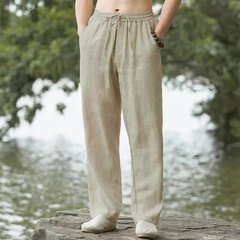 国境を越えたアマゾン夏の新型カジュアルパンツ中国風中国式ズボン男性ストレートパンツ復古風長ズボン