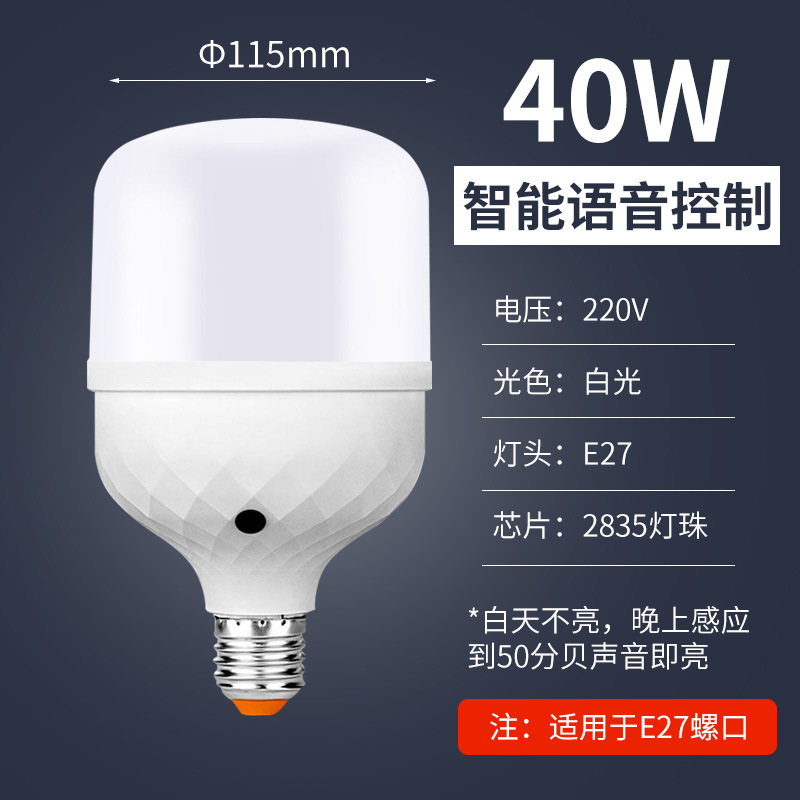 Bombilla LED con luz de voz para dormitorio, escaleras parlantes, pasillo, corredor, activación por voz, mesita de noche, inteligente, sin conexión, regulable