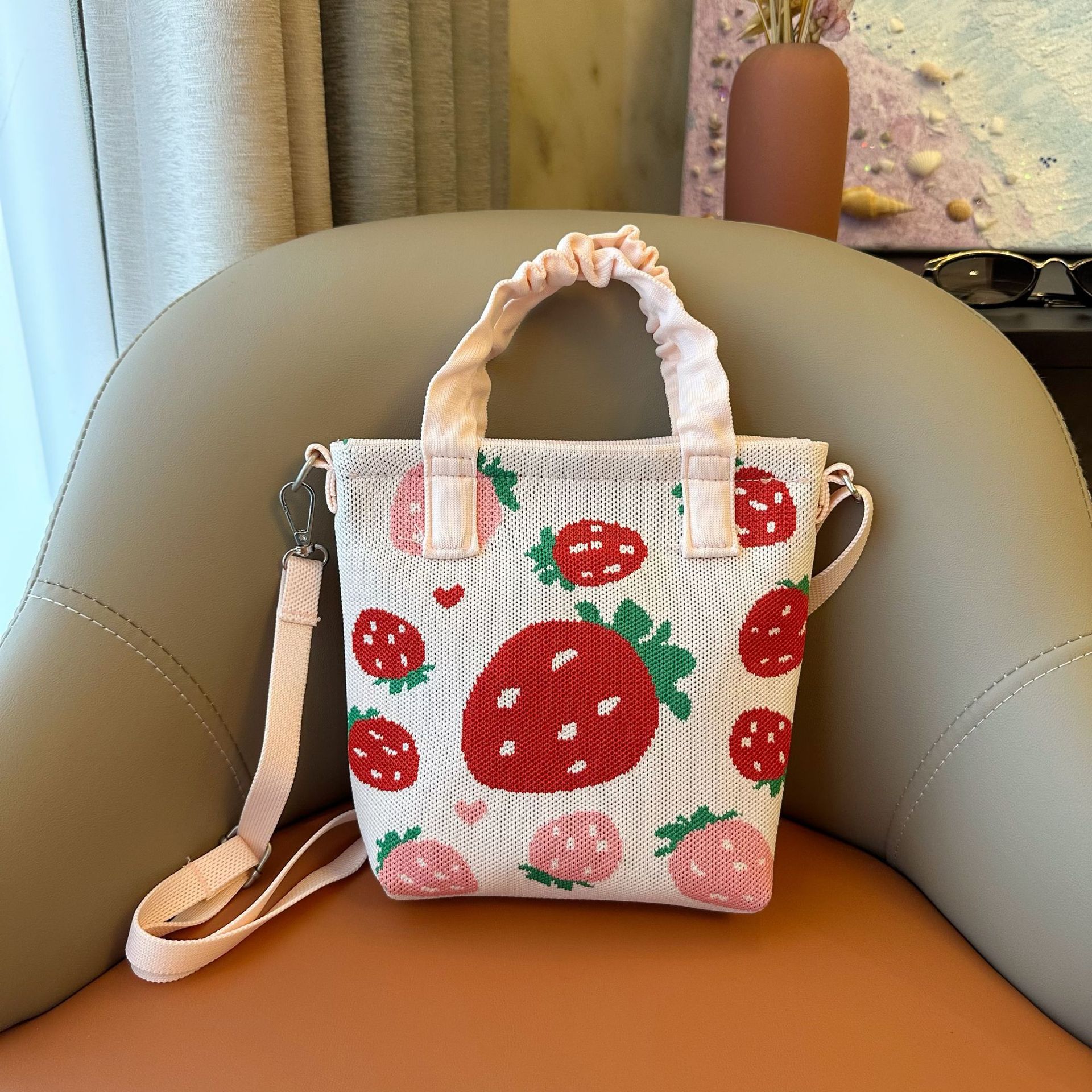 Nueva serie coreana lindos bolsos de mano de bolsos de pequeño diseño universal bolsos de punto de gran capacidad bolsos de hombro image 15