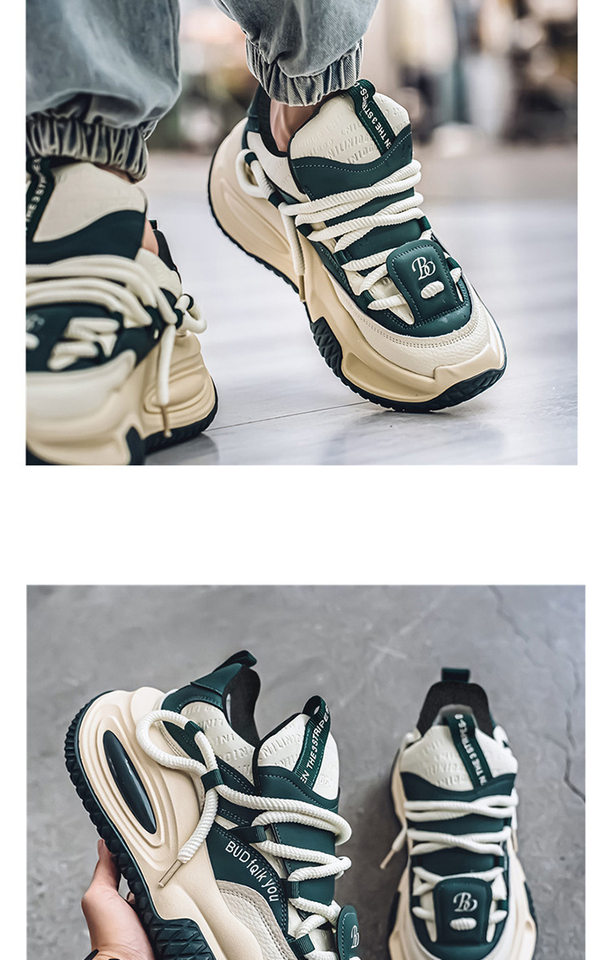 Giày thể thao nam cổ thấp lót lông giữ ấm, đế dày tăng chiều cao, kiểu sneaker dạo phố — X5128- 1m màu xanh lá cây, X5128-1 Kaki, X5128-1 đỏ xanh chi tiết 8