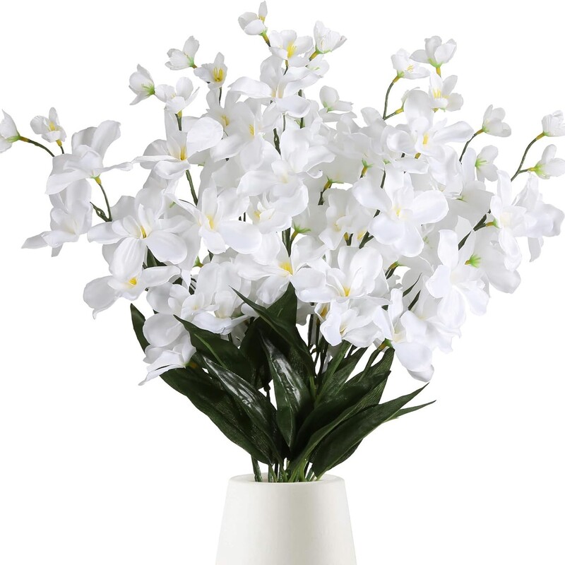 Artificial Silk Freesia Flower, Single Stem, Bendable, for Temu, Fake Flower for Wedding Decoration, Photography Background, Tabletop Decoration