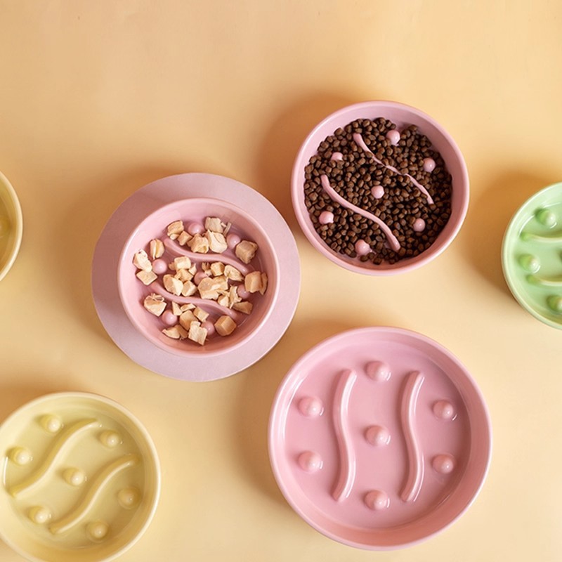 Ceramic Cat Bowl Slow Feeding Dog Bowl Small High Legged Neck Protecting Pet Food Bowl For Cats And Dogs_voghion.com