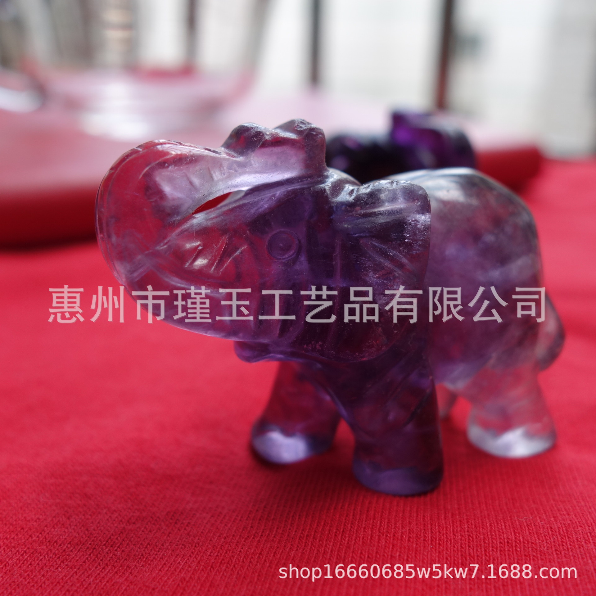 工厂供货 手工雕刻吉祥大象 办公司摆件饰品 玉石水晶动物工艺品