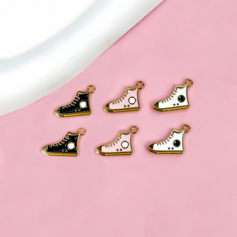 DIY jewelry accessories boots shoes fashion cross-border handmade material alloy oil drop pendant key chain bag hand rope