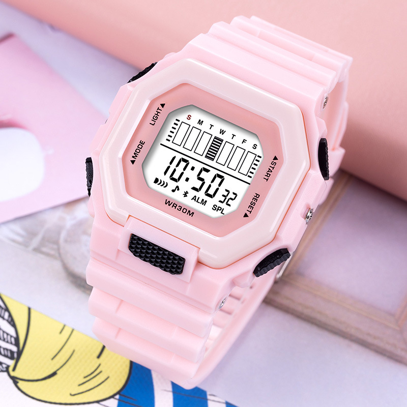 Nuevo reloj electrónico cuadrado de la escuela secundaria hombres y mujeres multifunción sincronización alarma luminosa reloj electrónico fábrica al por mayor