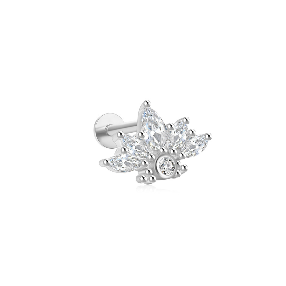 1 Piece Simple Style Geometric Plating Sterling Silver Zircon Ear Studs display picture 100