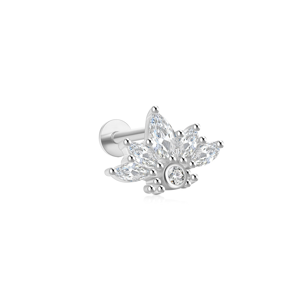 2g Weight Zircon Inlay Material Ear Studs Classification 1 Piece Quantity Daily Occasion 925 Sterling Silver Material Geometric Pattern Women's Gender Plating Design Simple Style Style 1 Piece Ear Cartilage Rings & Studs Simple Style Geometric 925 Sterling Silver Plating Zircon 99