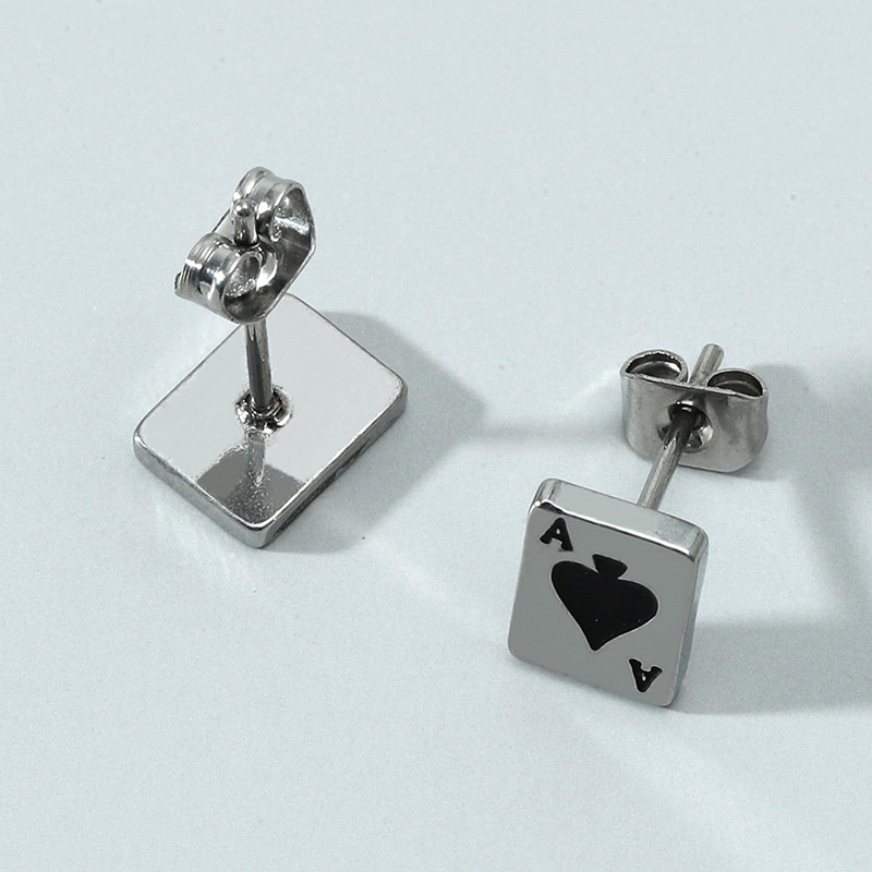 No Inlaid Inlay Material Retro Geometric Stainless Steel No Inlaid Earrings Ear Studs