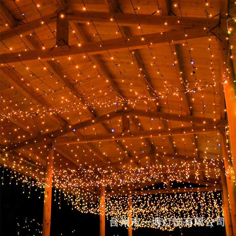Cadena de luz LED línea negro macho y hembra conexión cielo estrellado vacaciones decoración la boda Navidad al aire libre