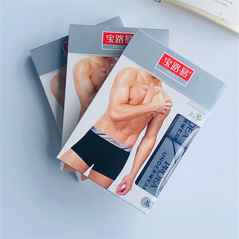 PROEA/Bao Louis Pure Cotton Boxer Men's Underwear Single Layer Crotch Stretch Cotton Wide Side Boxed Mid-Waist Underwear 5330