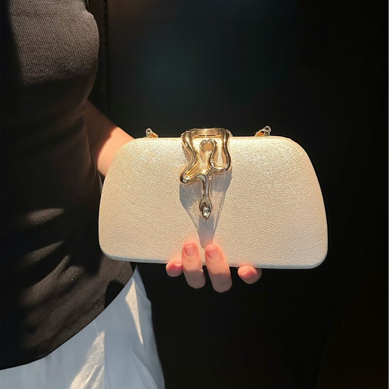 2025 New Women's Fashion Snake Lock Dinner Bag Chain Crossbody Bag Party Banquet Clutch Evening Bag