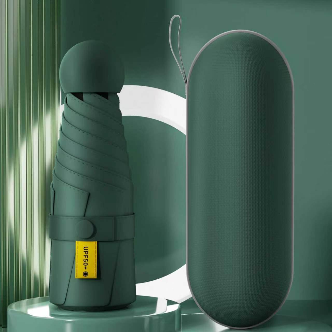50% de descuento sol y lluvia paraguas de protección solar paraguas de sol UV portátil compacta cápsula sombrilla personalizada