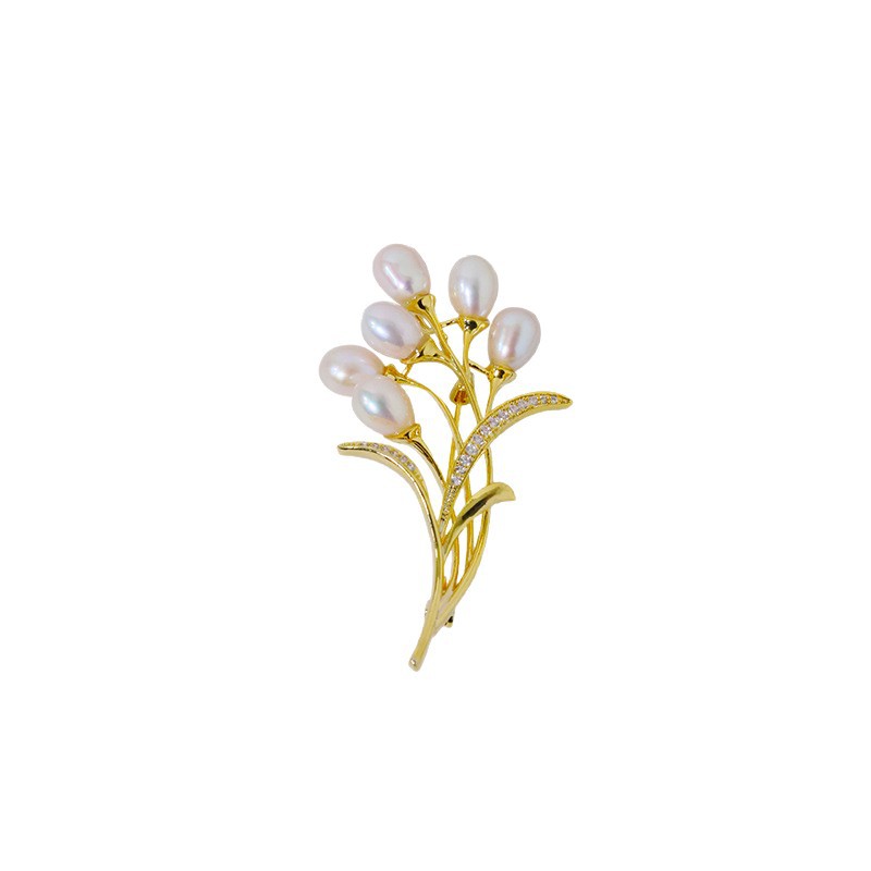 Nuevo globo original broche de perla de trigo de alta calidad nicho de diseño femenino broche coreano ligero de lujo pecho de moda