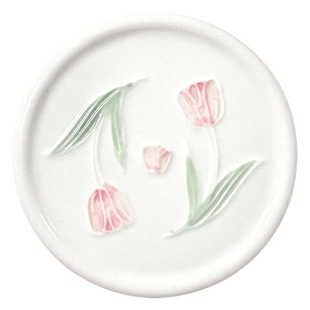 Ceramic Cup Lid-Original Design Floral Tulip lily of the valley under glaze color cup accessory lid