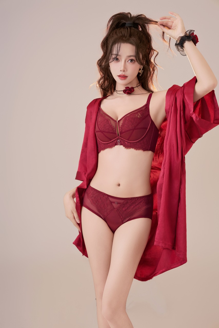 8139 Encaje de alta gama sexy, pechos grandes, ropa interior pequeña y delgada, sujetador de talla grande antiflacidez ajustable delgado para mujer