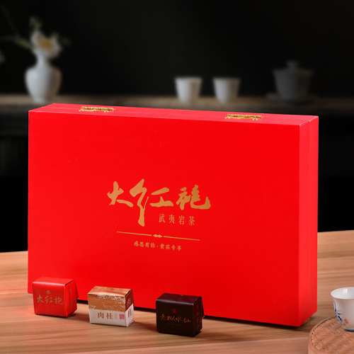 Wuyi Mountain Tea Da Hong Pao Gift Box Wholesale Cinnamon Old Congru and Water Fairy Special Grade Oolong Tea Gift