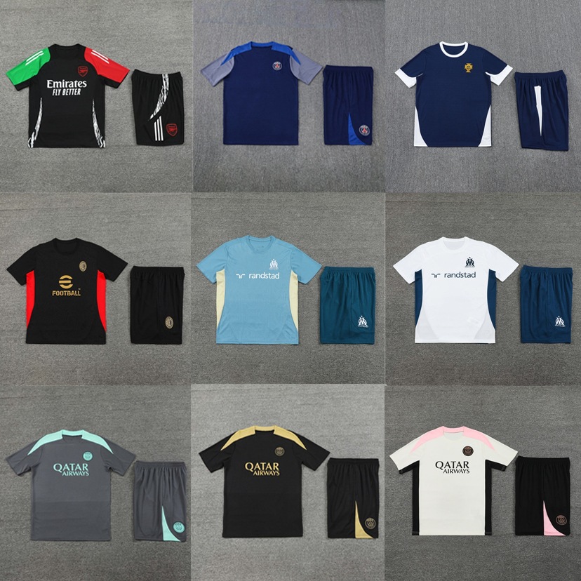 足球训练服巴黎切尔西巴萨德国荷兰西班牙法国葡萄牙短袖足球服