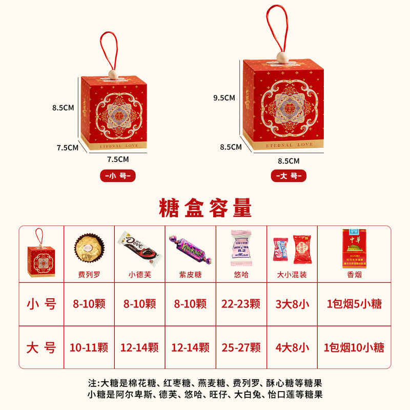 结婚喜糖盒子2025新款高级感婚礼伴手礼特别的喜糖袋子糖果包装盒|undefined